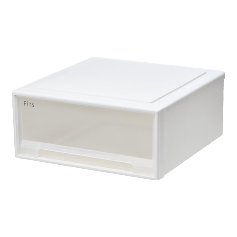 TENMA天馬抽屜式收納箱衣柜抽屜柜收納盒玩具整理箱Fits組合抽屜柜 45正方【45*45*20cm】 新WC色 1個裝