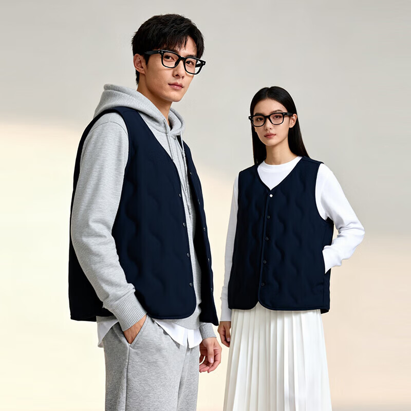 H 2000【野文专属】2025年秋冬男女宽松休闲高端百搭马甲坎肩D4W11700 藏青 L 推荐105-125斤