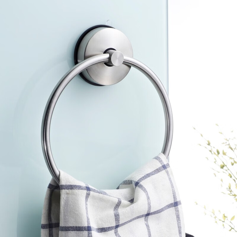 毛巾架免打孔粘胶式毛巾环圆形毛巾圈架酒店浴室用品毛巾挂浴巾环挂架