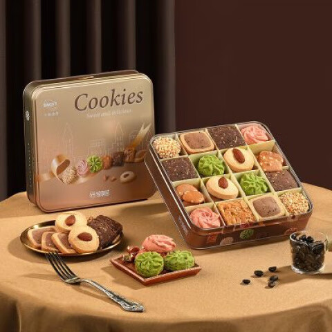 悠享时新年黄油什锦曲奇饼干礼盒300g下午茶点圣诞送女友伴手礼物 什锦曲奇 【八味曲奇礼盒】