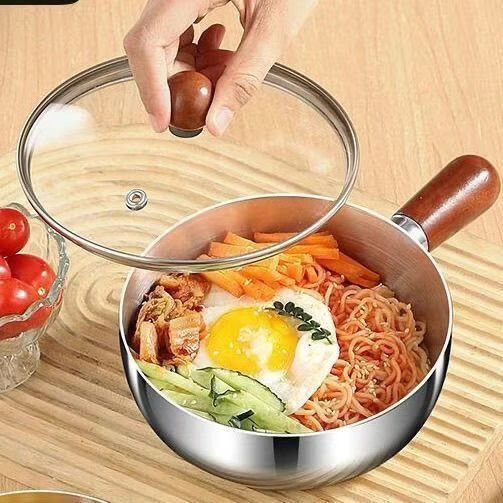 咏夏清仓泡面碗带手柄不锈钢韩式带盖家用宿舍用学生拌饭泡面碗带盖 17cm泡面碗【800ml】无手柄