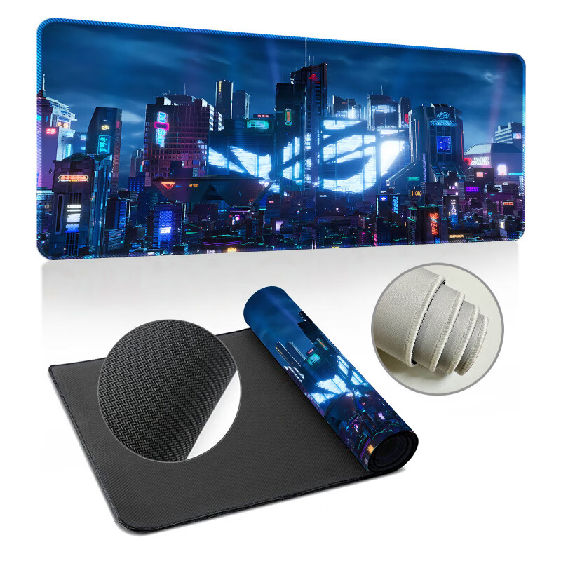 ROG游戏电竞鼠标垫加厚锁边电脑桌垫办公学习垫防滑键盘垫三角洲跑刀 BL-013 600*300*2mm