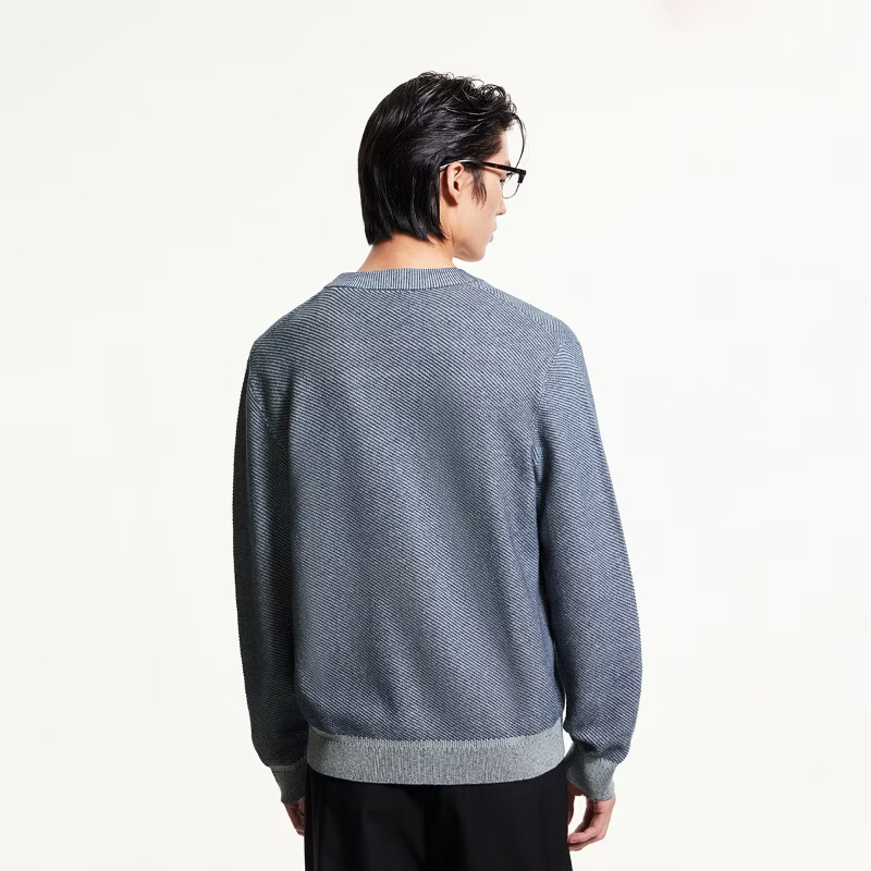 杰克·琼斯（JACK&JONES）男装潮酷高街时尚字母刺绣圆领套头休闲针织衫上衣男款225124011 225124008G39牛仔蓝花灰 常规 L