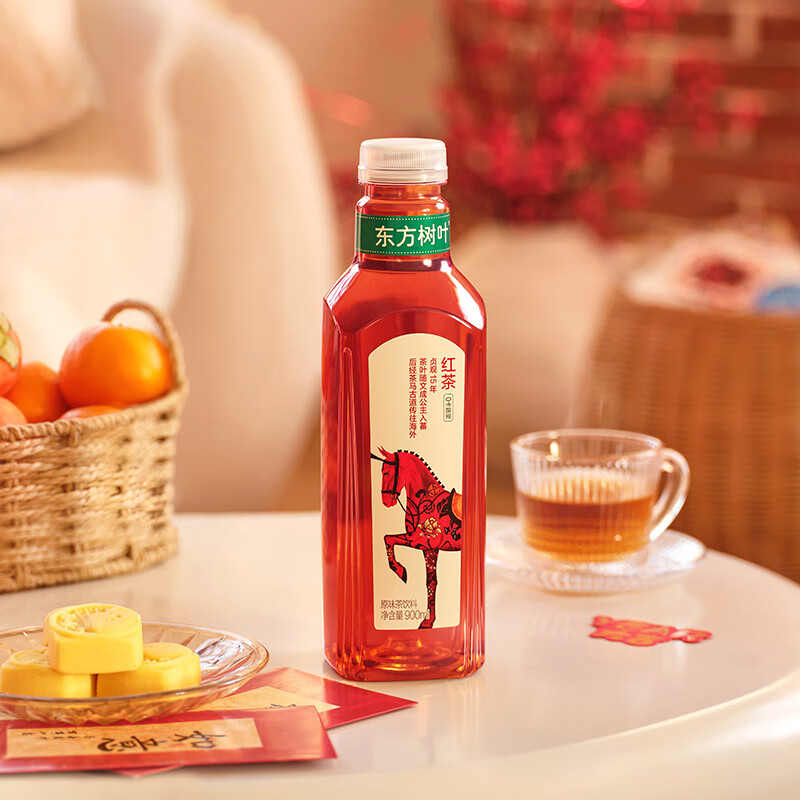 农夫山泉东方树叶红茶900ml*12瓶无糖茶饮料0糖0脂0卡大瓶整箱装