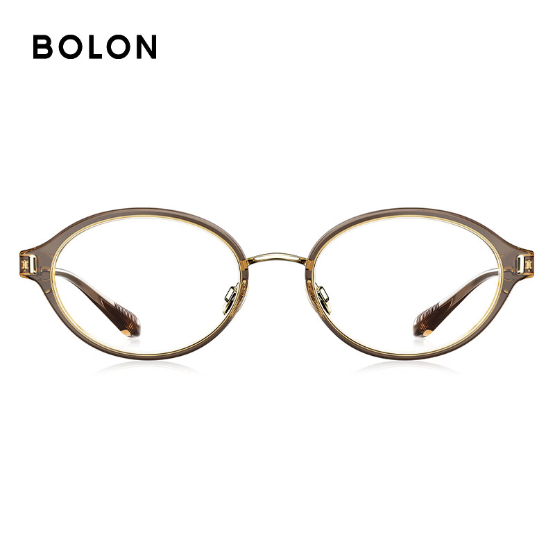 暴龙(BOLON)近视眼镜框 26年新品杨紫同款书呆子椭圆小框眼镜架 BA6073 精选 B21-麦芒金/透棕色 【单框无忧试戴】此项仅单框-如需镜片可自行选配