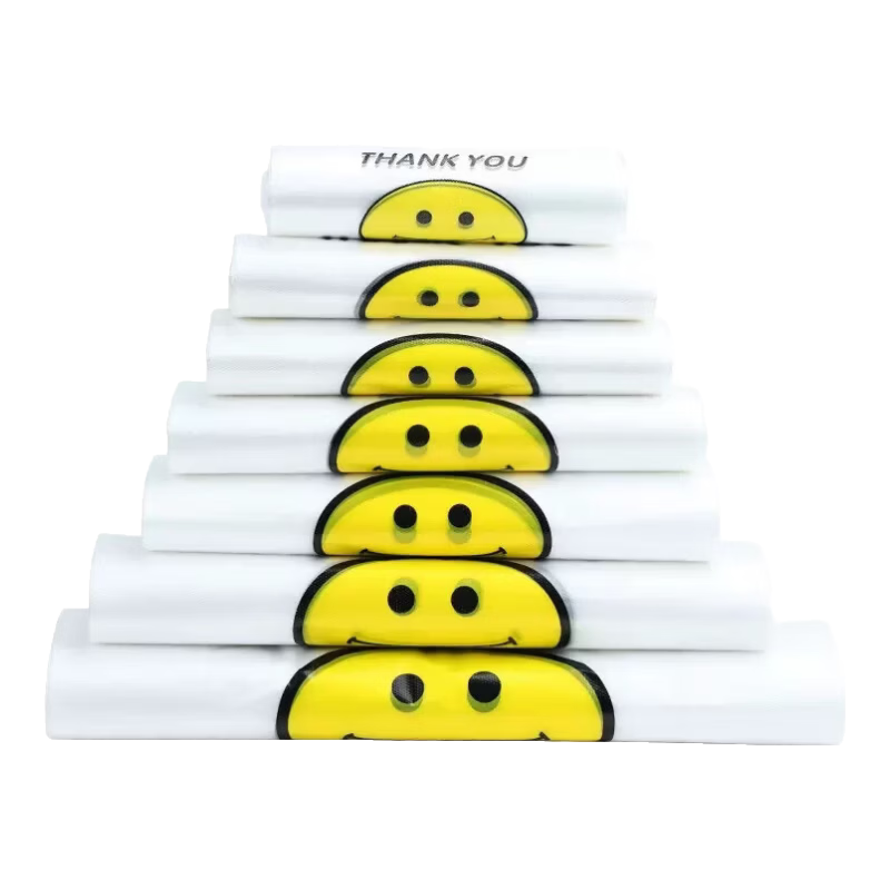 【2元到手50只】笑脸塑料袋一次性袋子手提购物袋透明打包袋 20*32笑脸塑料袋【活动50只】