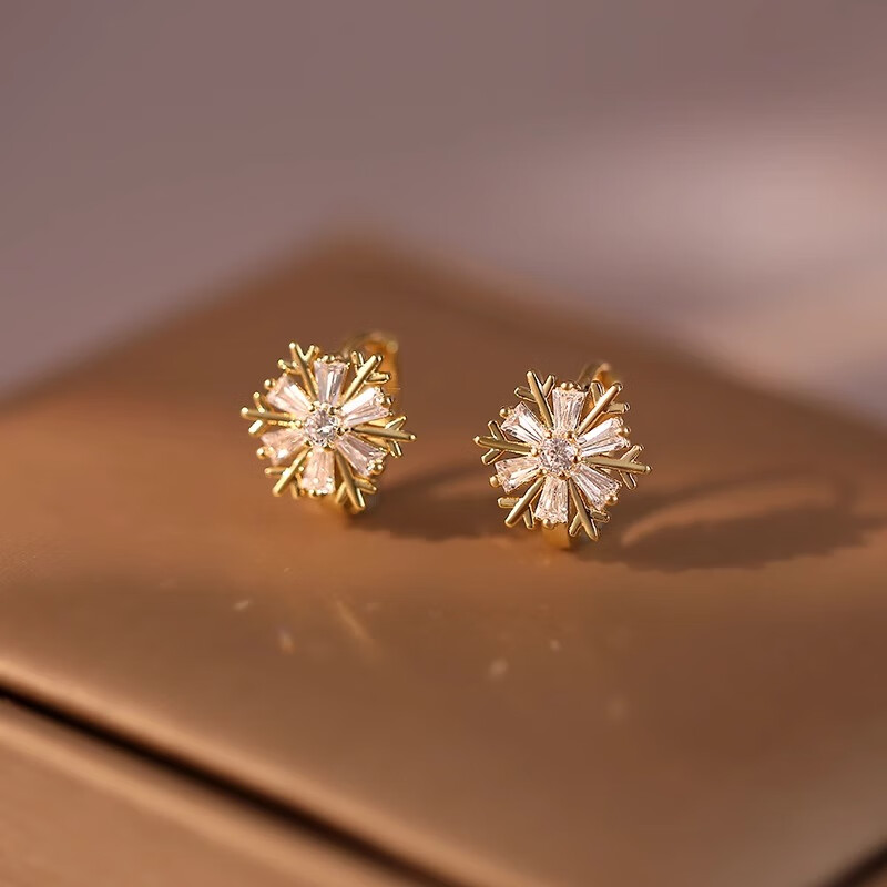 2025新款雪花耳钉女小众设计精致气质耳环高级甜美清新耳饰XJS 【送礼盒】雪花耳钉