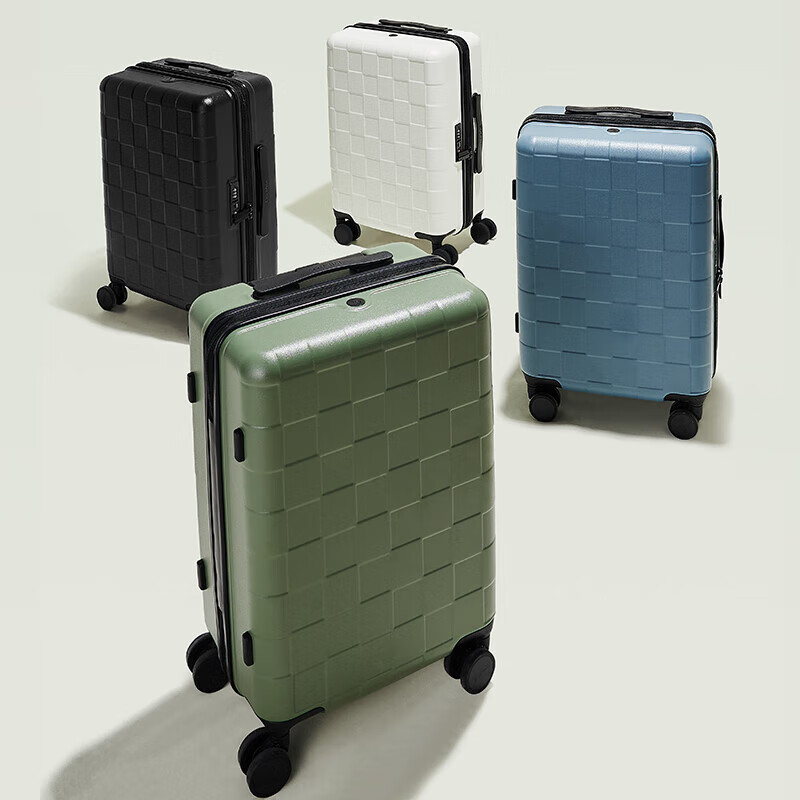 爱华仕(OIWAS)方糖箱大容量轻便拉杆箱密码登机行李箱旅行高颜值皮箱 黑色 【加厚PC】 【耐磨抗摔】 24英寸 【3-5天中途行】