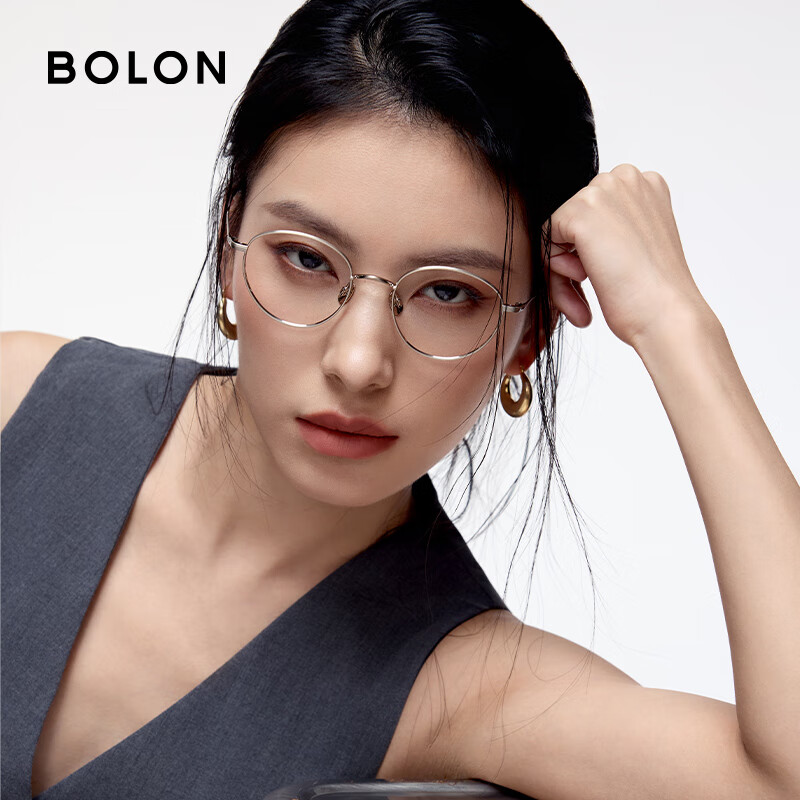 暴龙（BOLON）近视眼镜框 复古圆框文艺镜架男女 近视配镜 BA7060 精选 B30-玫瑰金镜框 此项仅单框-镜框支持试戴