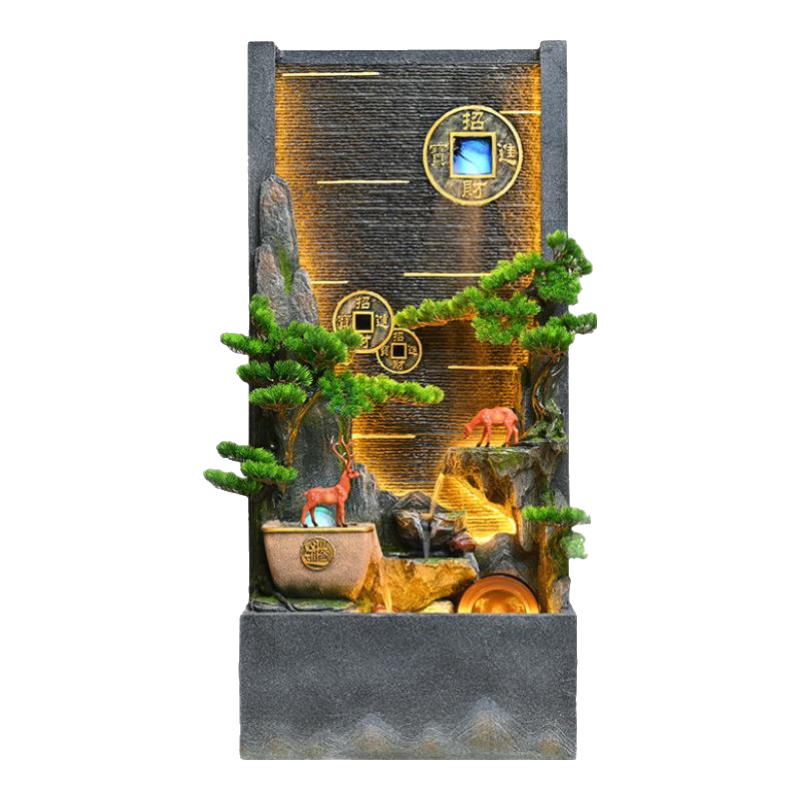 匯鑫泉運(yùn)通水幕墻屏風(fēng)假山魚(yú)池瀑布流水?dāng)[件循環(huán)水前臺(tái)辦公室落地招財(cái)風(fēng)水輪 7228B(長(zhǎng)70*寬*41*高152cm)