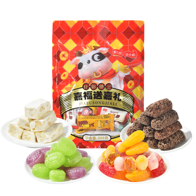 嘉士柏 混合装婚礼喜糖 388g  牛轧糖 软糖 硬糖 婚礼 婚庆 招待 糖果