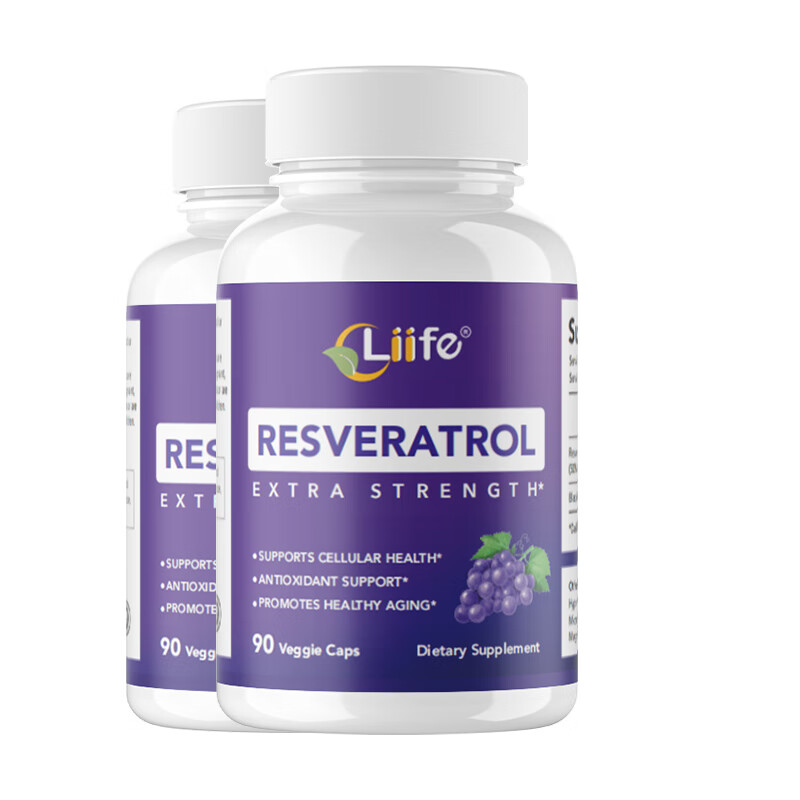 Liife厉孚白藜芦醇美白丸葡萄籽精华成人女淡斑去黄抗衰老氧化提亮肌肤 【吃出冷白皮】白藜芦醇 90粒*2瓶