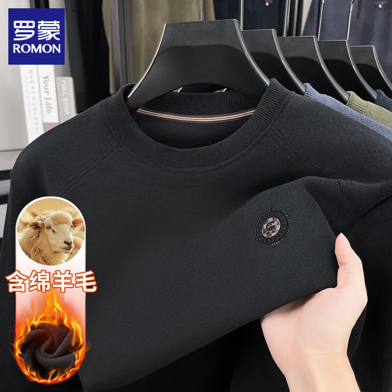 ROMON����ë����ʿ����Բ���ﶬ���¿ů��ͷ�������ɫ����T���� ��ɫ XL 64.3Ԫ