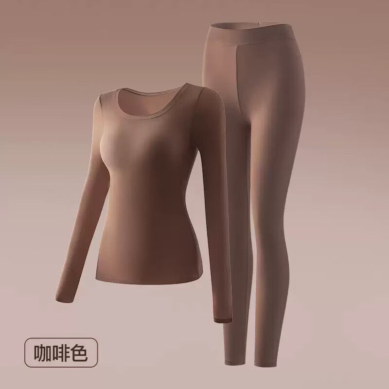 DAPHNE达芙妮【N】带胸垫高弹力女士保暖孕妇内衣秋衣秋裤套装 紫色【带胸垫款】 XL【120-160斤】