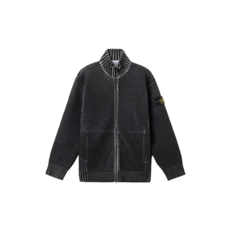 STONE ISLAND男士夾克保暖防風(fēng)加絨羅紋春秋戶(hù)外針織衫休閑 灰色 均碼 |XL