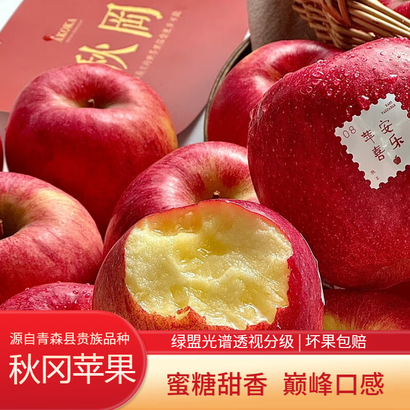 洛川高原秋冈苹果EV 花蜜甜香品种来自"世界第一"+"昂林"年货礼盒 严选中大果【4.5斤家庭分享装】9-12 枚 | 顺丰锁鲜