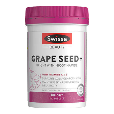 Swisse葡萄籽烟酰胺片180片*1瓶 原花青素 维CE淡化色素修复提亮 180粒
