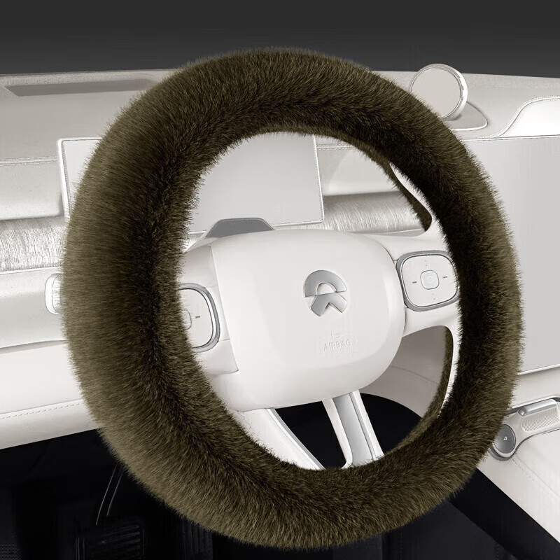 壁虎漫步昊铂HT 昊铂GT汽车方向盘套冬季毛绒 艾玛橙【圆形款】 适用昊铂HT