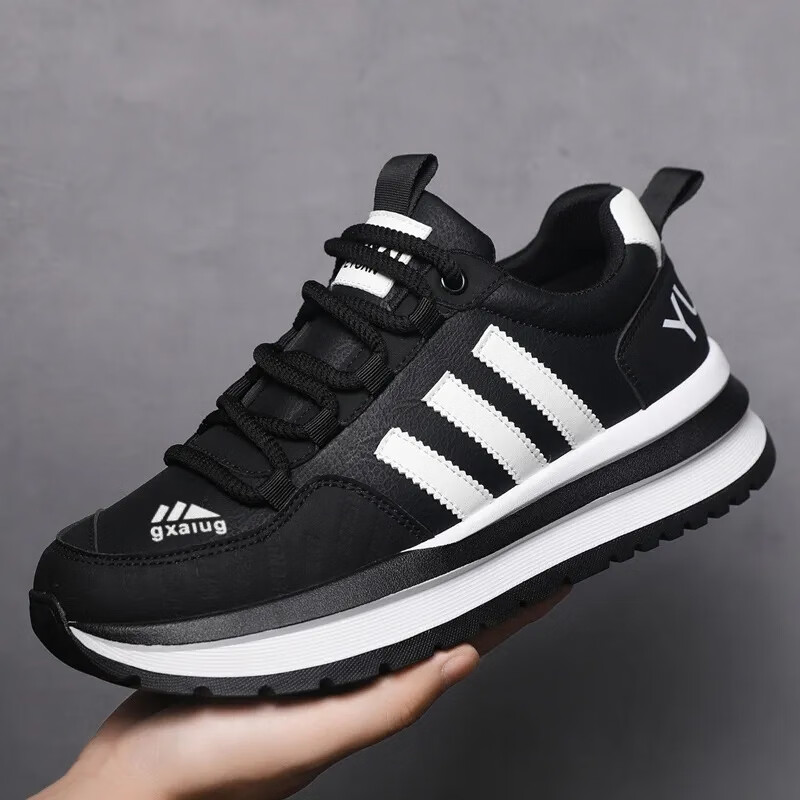 【秋冬新款】男鞋潮流百搭男士轻便软底运动休闲鞋耐磨时尚鞋子JS 黑色 41