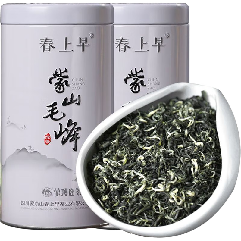 春上早綠茶2025新茶特級蒙頂毛峰明前碧螺春茶 125g/罐裝四川高山毛尖茶 單罐125g