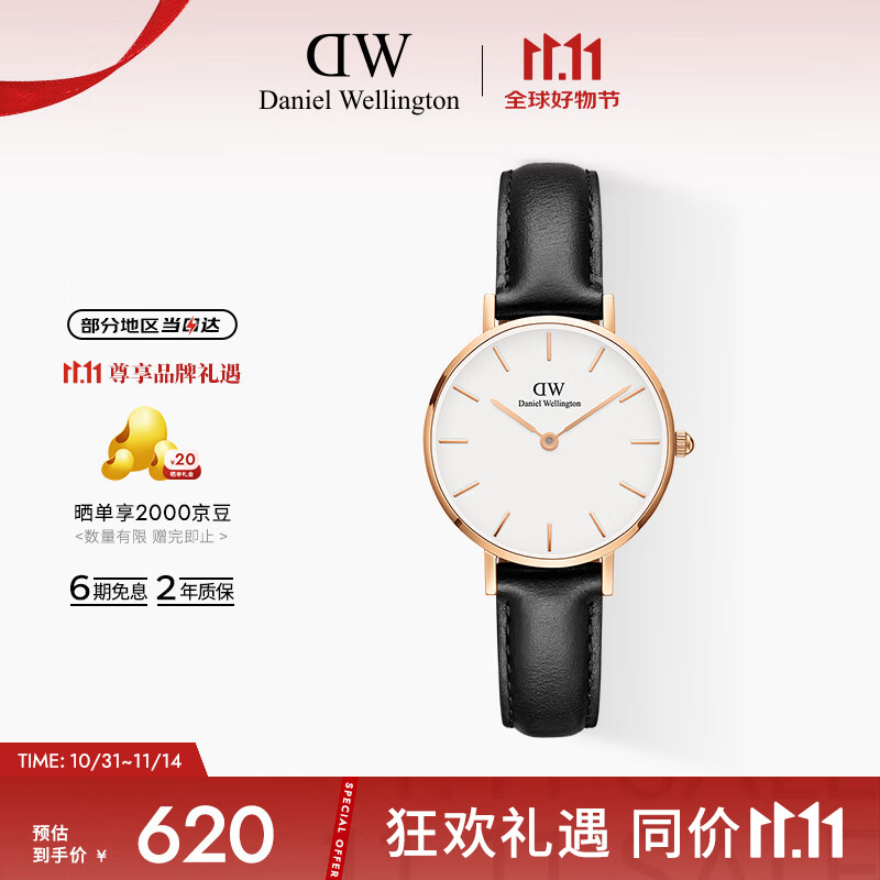 丹尼尔惠灵顿（DanielWellington）DW手表女 简约皮带女士腕表时尚欧美表节日礼物送女友DW00100230