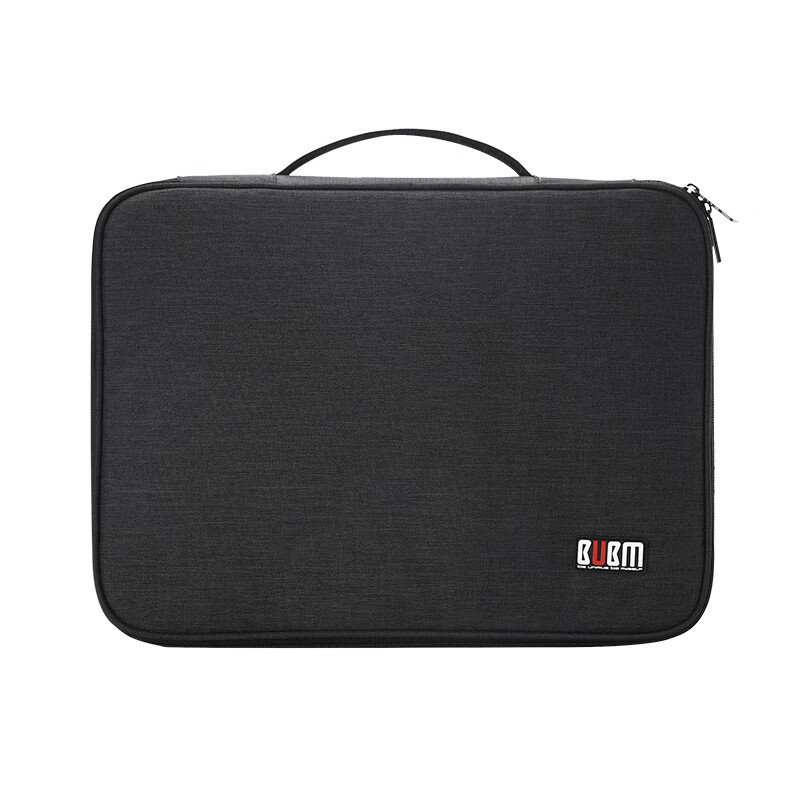 BUBM大容量證件收納包密碼鎖文件桌面整理包多功能檔案護照收納包 黑色 單層無內膽