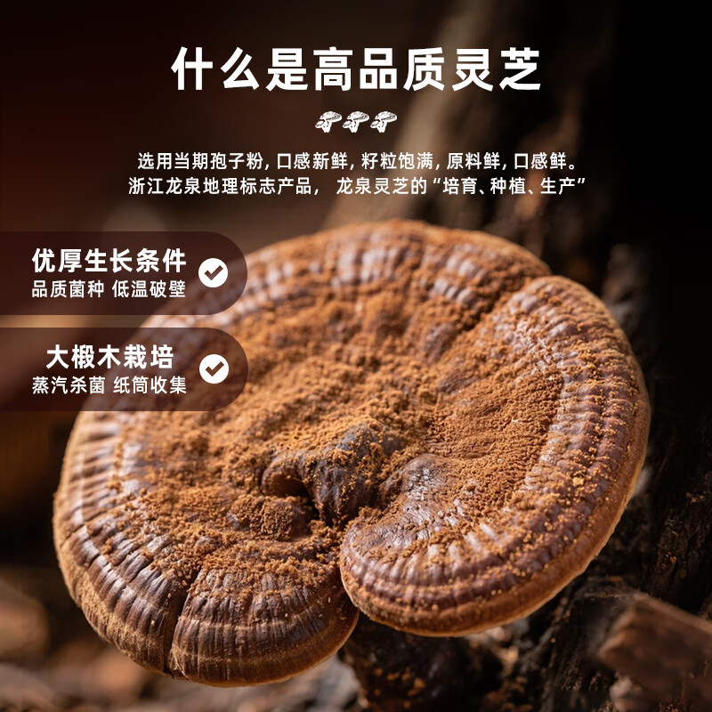喜诺今破壁灵芝孢子粉60g一盒(2g*30袋)增强免疫力赠灵芝切片