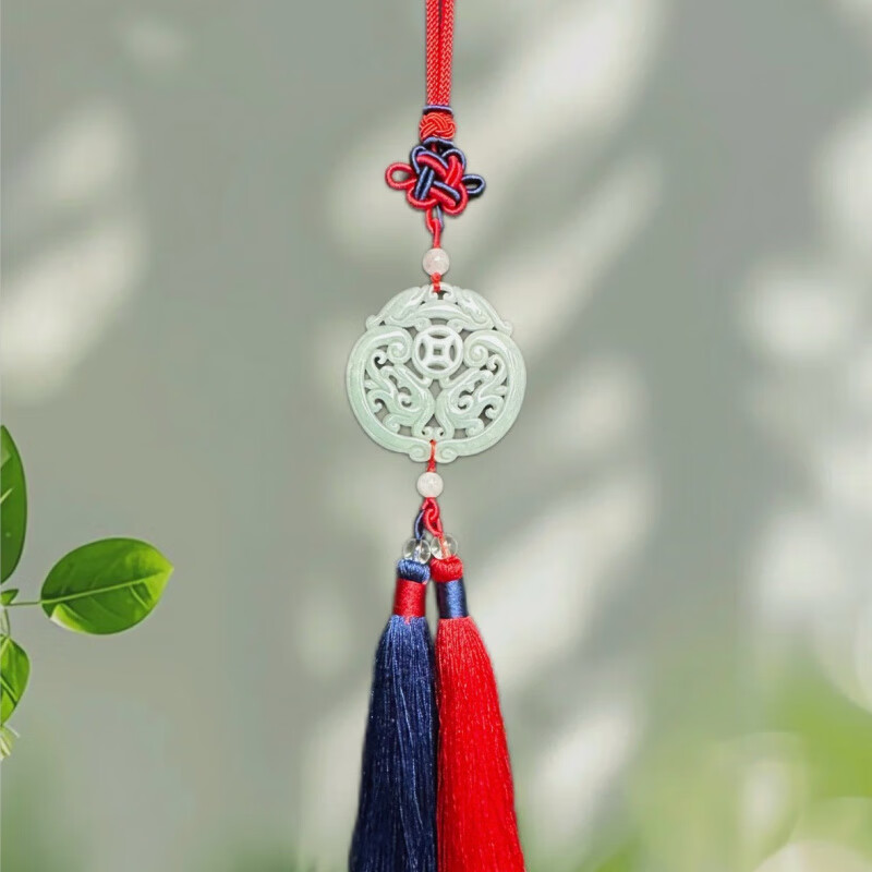 other/其他缅甸翡翠貔貅车挂镂空玉牌车载饰品 镂空玉牌