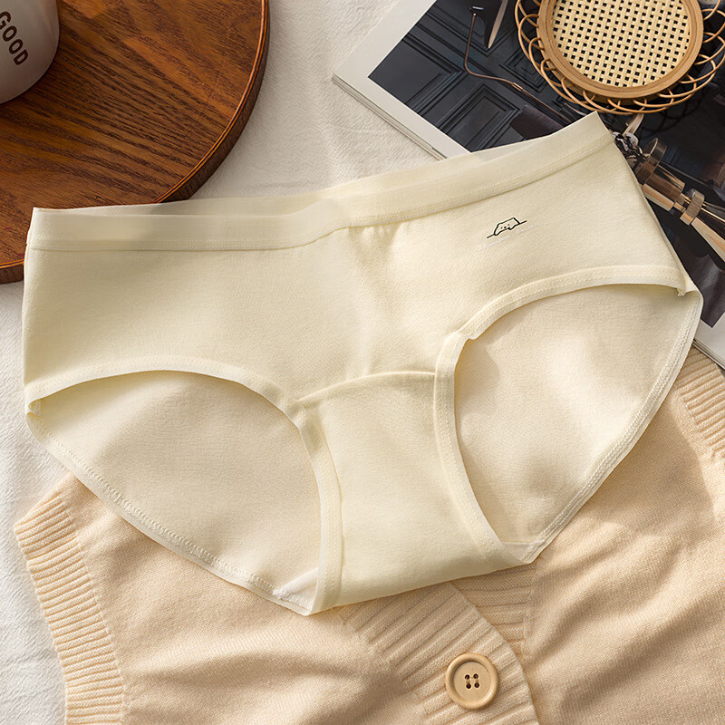 雅鹿10A纯棉少女内裤甜美卡通三角裤蓝色小碎花底裤清新学生青少年 黄色+粉色+浅蓝+灰色 XL