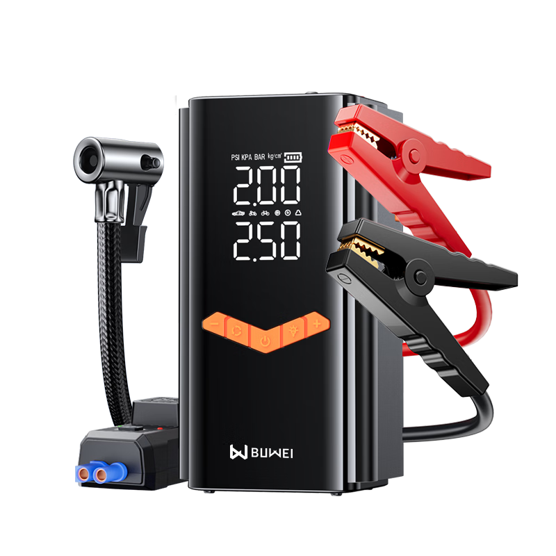 埠威BUWEI【3C认证】汽车应急启动电源搭电宝车载充气泵多功能一体机打火神器移动户外电源照明救援
