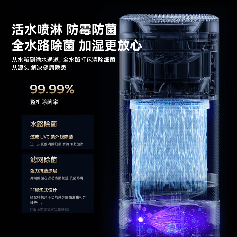 bures无雾加湿器家用卧室空气加湿净化一体机鼻炎适用大容量客厅母婴幼儿除菌办公室落地蒸发式高端送礼 【健康首选】电解水净化-旗舰升级版