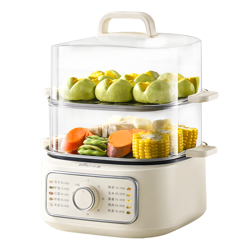 小熊（Bear）电蒸锅 家用小型2-3人用 蒸煮一体家用电锅蒸蛋器蒸包子多功能锅 11.5L三层大容量DZG-HA0N7