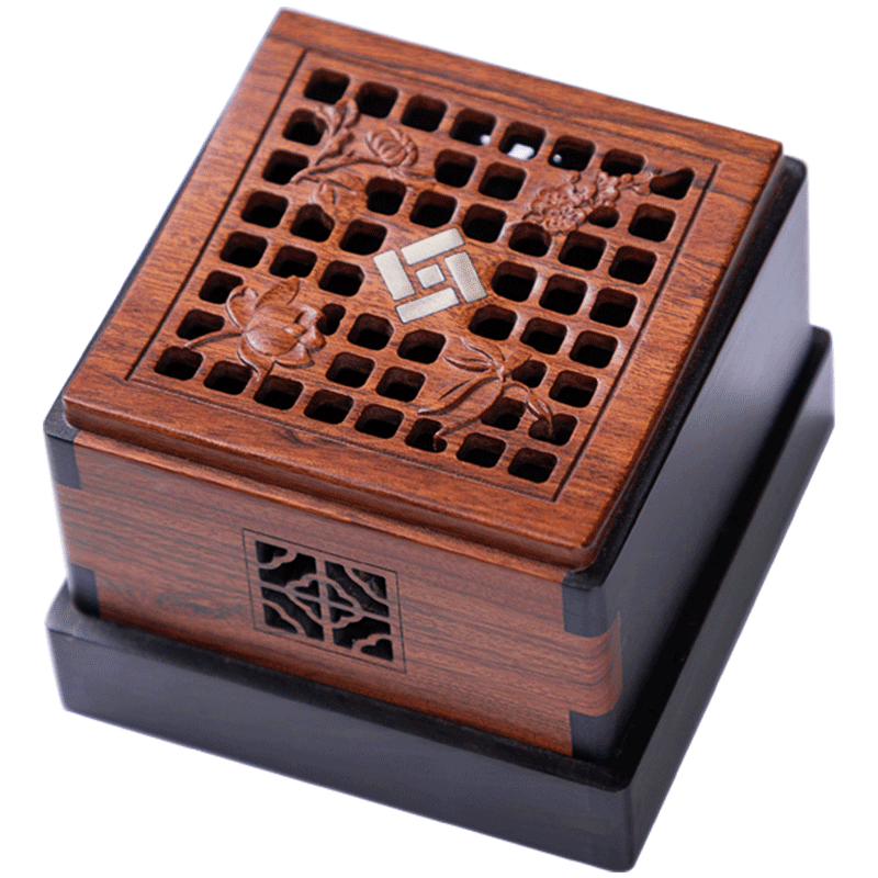 美真香花賞鏤空盤(pán)香木香爐室內家用熏香爐擺件熏香沉香爐檀香 四季花賞香盒(2_4小時(shí)盤(pán)香適用)