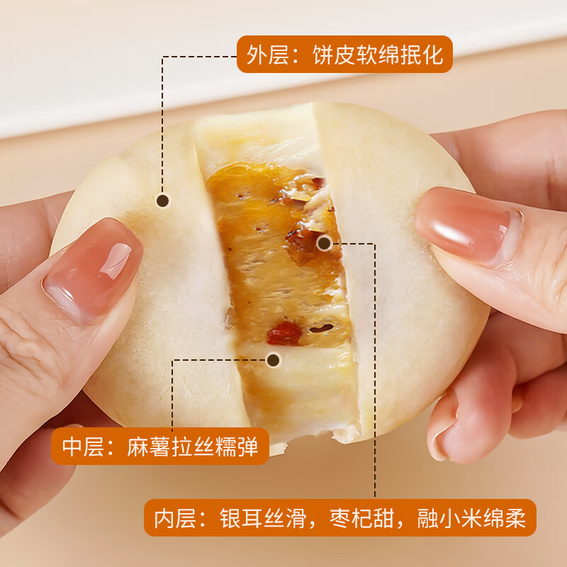 法米诺银耳小米山药饼红枣枸杞麻薯糕点营养早餐休闲解馋零食袋装400g 银耳小米山药饼1袋400g