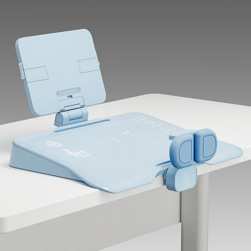 大满贯坐姿矫正器可调节儿童写字姿势纠正小学生写作业防低头学习阅读书架生日开学礼物 【蓝色】正姿器带阅读架