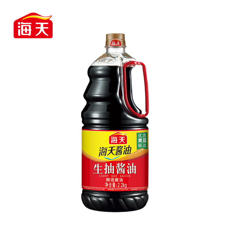 海天生抽酱油2.2kg优选黄豆酿造家用厨房炒菜烹饪 生抽酱油2.2kg*1瓶