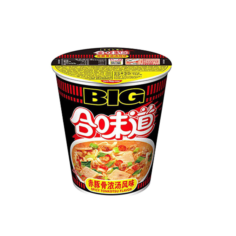 合味道BIG杯面大杯装网红桶面海鲜风味面饼夜宵速食带免撕调料 合味道大杯赤豚骨浓汤风味方便面113g