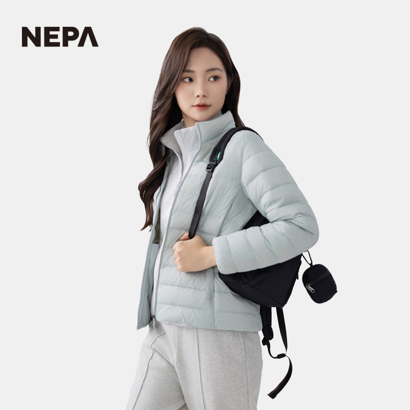NEPA耐葩户外韩国进口25秋冬女士羽绒服基础款立领保暖羽绒服7L82021 L75灰蓝色 L 175/96A (105)