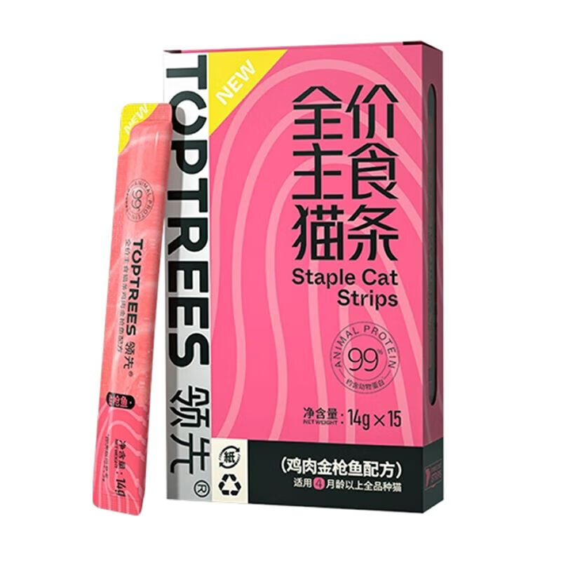 Toptrees主食猫条猫咪成猫幼猫湿粮零食营养增肥食剂 金枪鱼口味 5条(体验装)