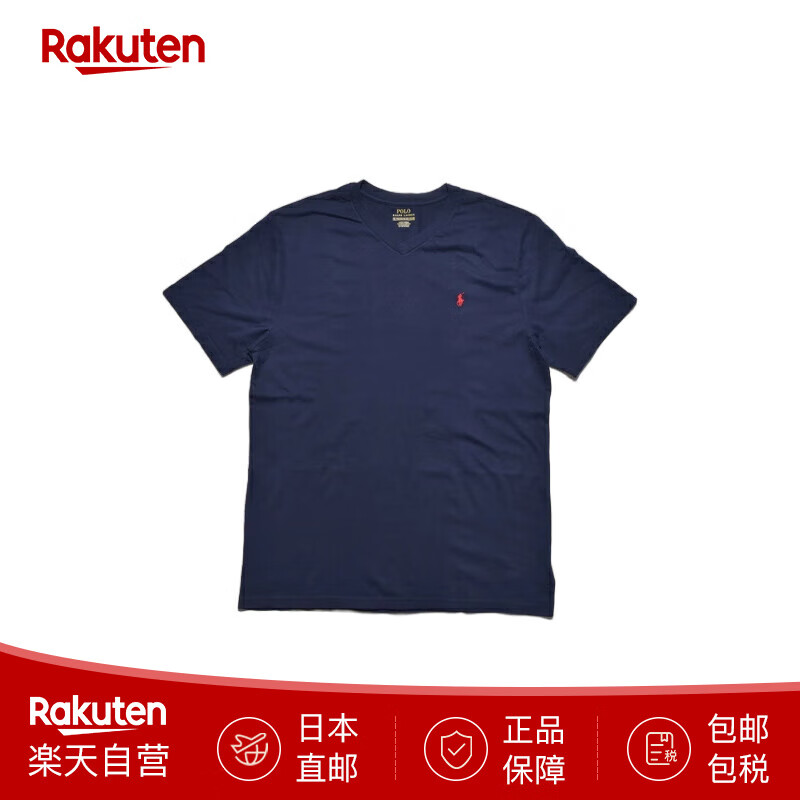 Polo Ralph Lauren拉夫劳伦短袖T恤V领上衣 男女同款323 832906 日本直邮 03. 海军蓝 S
