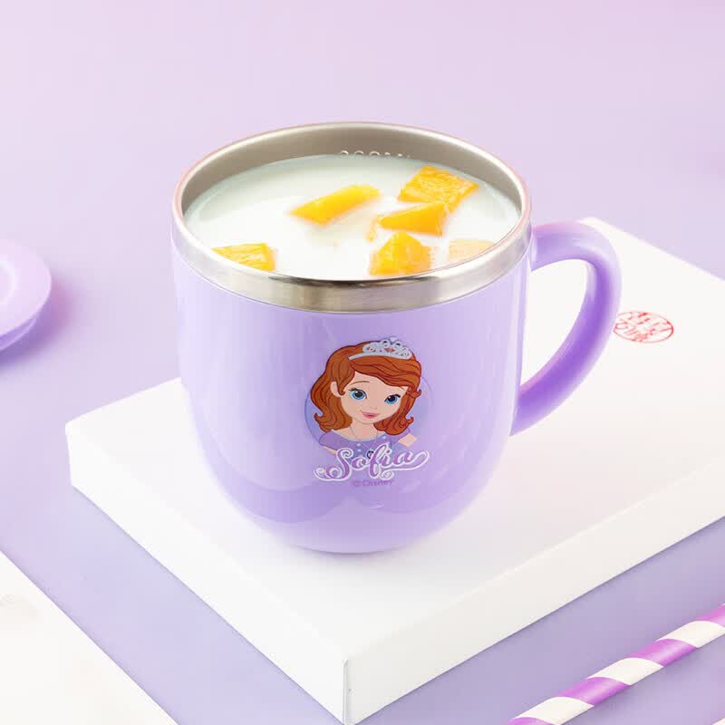 迪士尼（Disney）儿童牛奶杯宝宝316不锈钢隔热单柄带盖学饮杯紫色苏菲亚260ML怎么看?