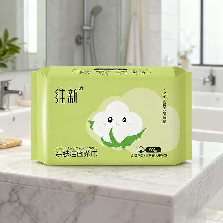 维新洗脸巾一次性抽取式加大加厚洁面巾孕婴干湿两用擦脸巾化妆绵柔巾 【珍珠纹】50抽*3包