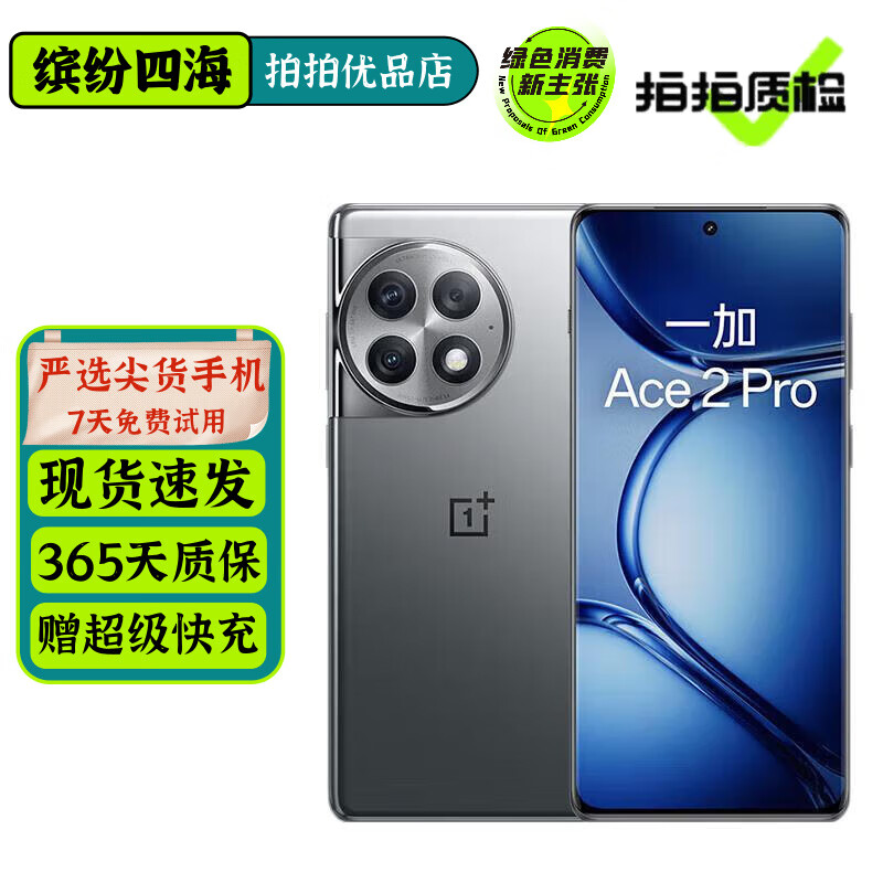 OPPO 一加 Ace 2 Pro 二手5G手机 第二代骁龙8旗舰 1.5K灵犀全面屏 游戏手机 钛空灰 16GB+512GB 99新