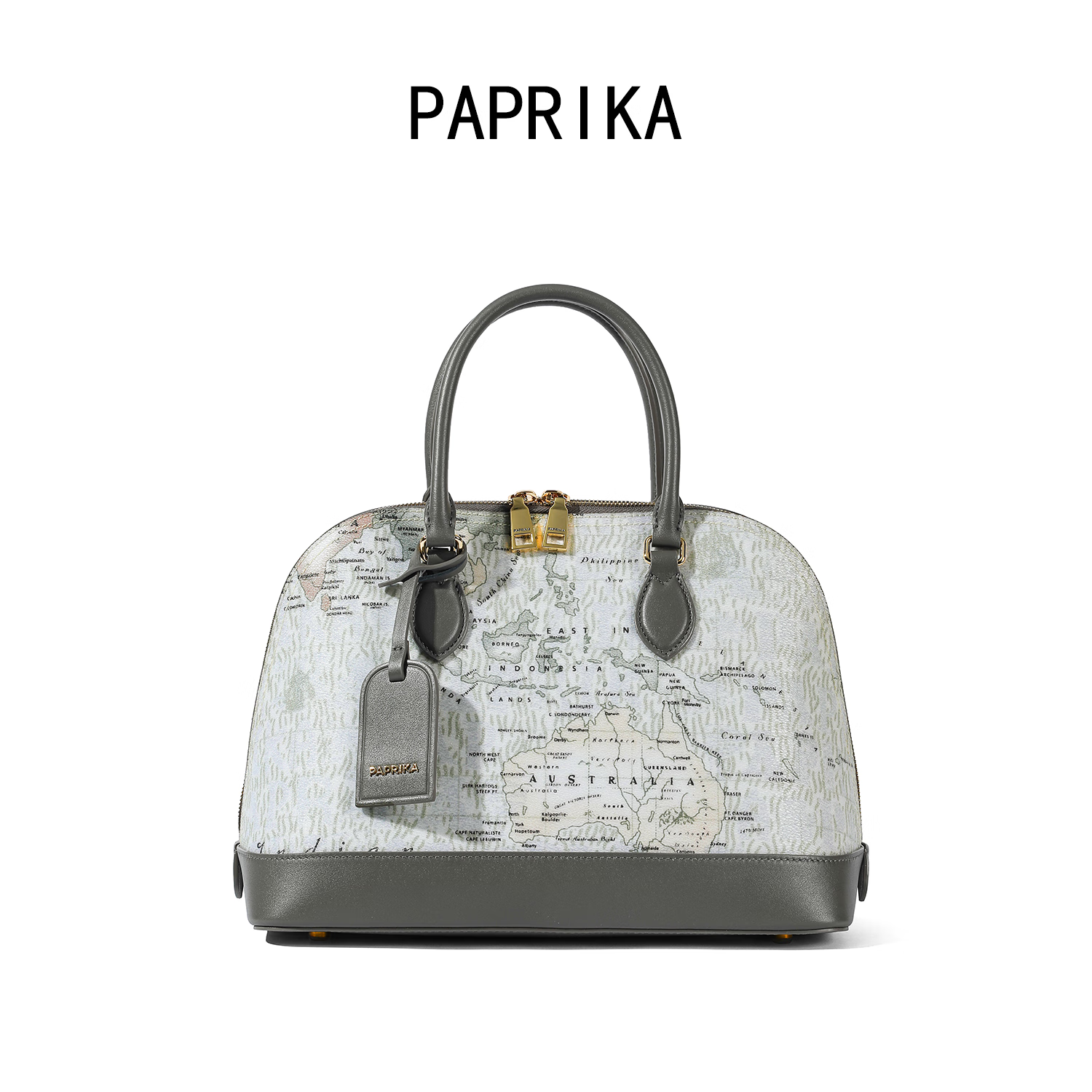 PAPRIKA包包女款2025年轻奢女士单肩斜挎手提贝壳包圣诞节礼物送老婆女友 灰色【尊享礼盒】