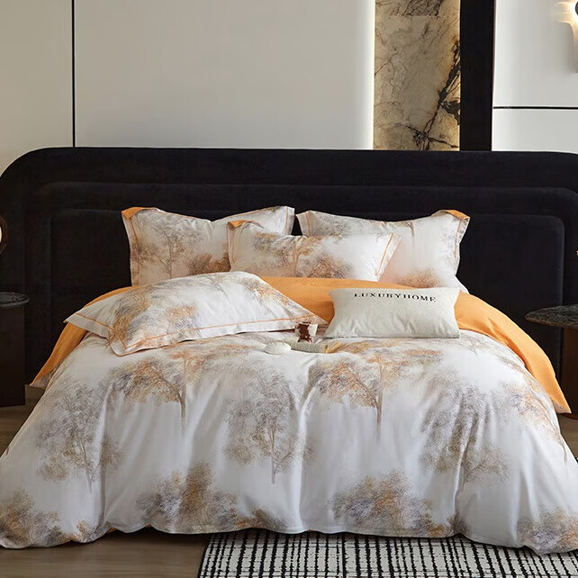 流川枫 秋冬厚实纯棉磨毛四件套全棉60支加厚被套保暖床单床上四件套 WT505罗浮庄园 1.8米床 床单款 (被套200*230cm) 套件 139元