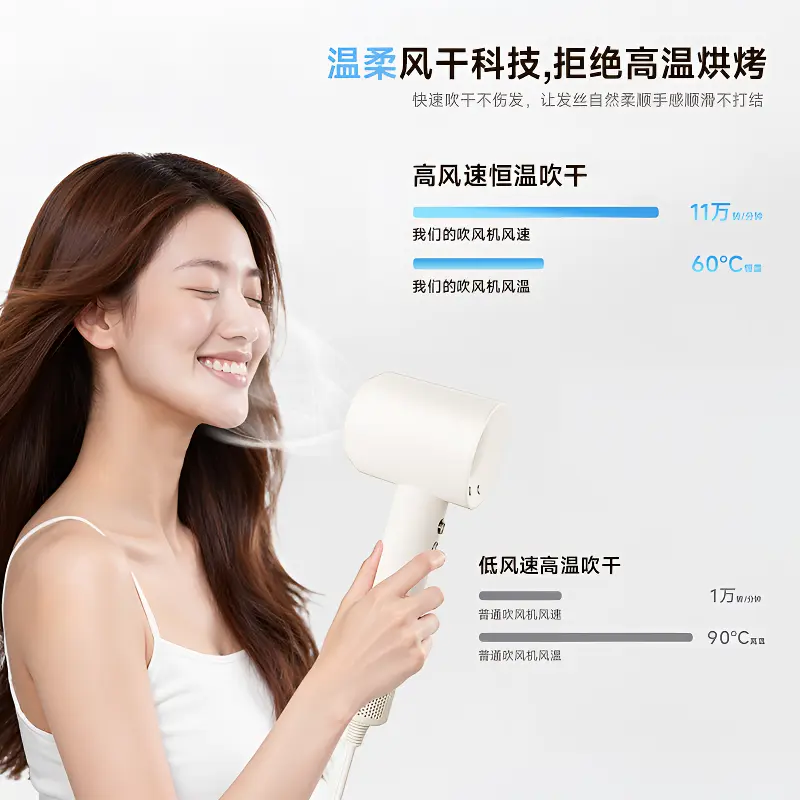 丽枫40 亿等离子+麗枫 高速中空吹风机冷热智能速干护发深层养护 升级款【40亿等离子】 【送风嘴+免孔挂架】