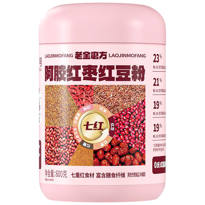 老金磨方阿胶红枣红豆粉600g营养早餐补气血代餐粉速溶即食冲泡