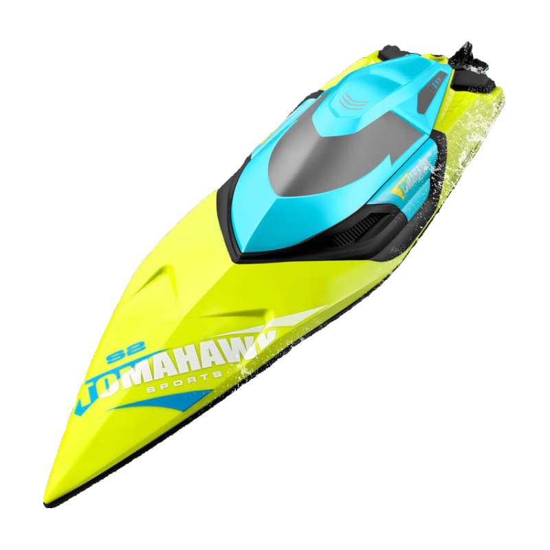 星域传奇高速快艇2.4G无线遥控船游艇水上沙滩儿童玩具男孩生日礼物男生 50CM【高速快艇】荧光绿双电