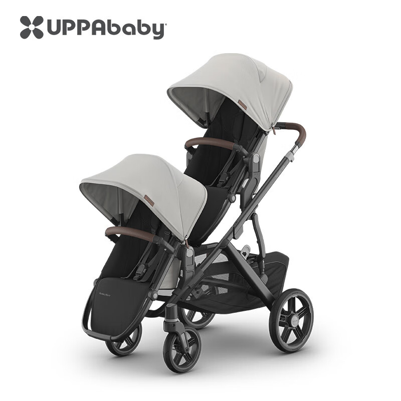 UPPAbabyUPPAbaby Vista V3 雙胞胎嬰兒車高景觀可坐躺折疊雙向雙 珍珠灰-雙座