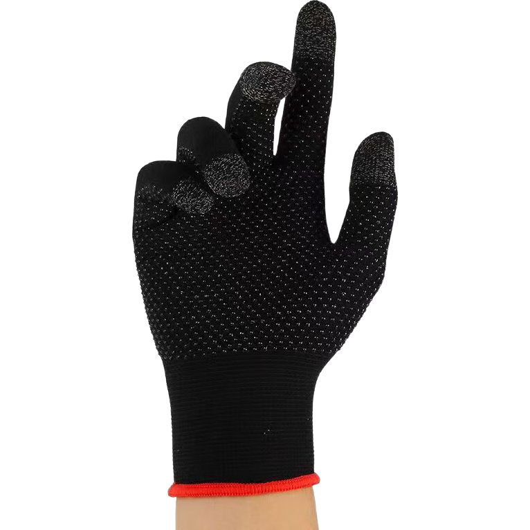 电竞手套触屏手套丝滑游戏刷剧开车防寒透气保暖电竞职业透气耐磨防滑有点珠游戏可触屏手套 五指蓝色银纤维